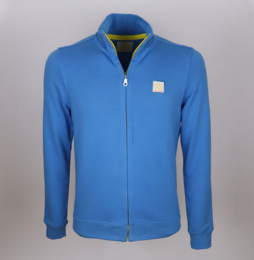 Felpa in Cotone Azzurro con ZIP - Made in Italy