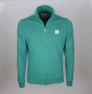 Felpa Verde in Cotone con Zip - Eleganza Made in Italy