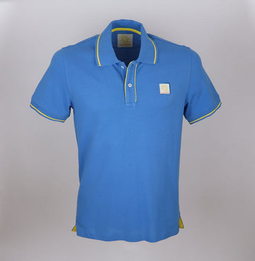 Elegante Polo Azzurra a Maniche Corte in Cotone Piqué