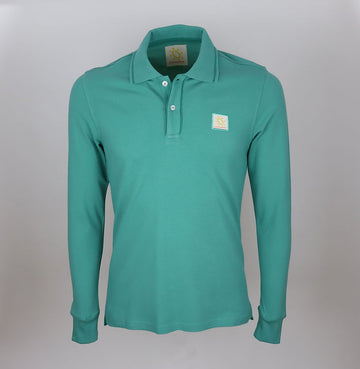 Elegante Polo Verde a Maniche Lunghe in Puro Cotone - Made in Italy